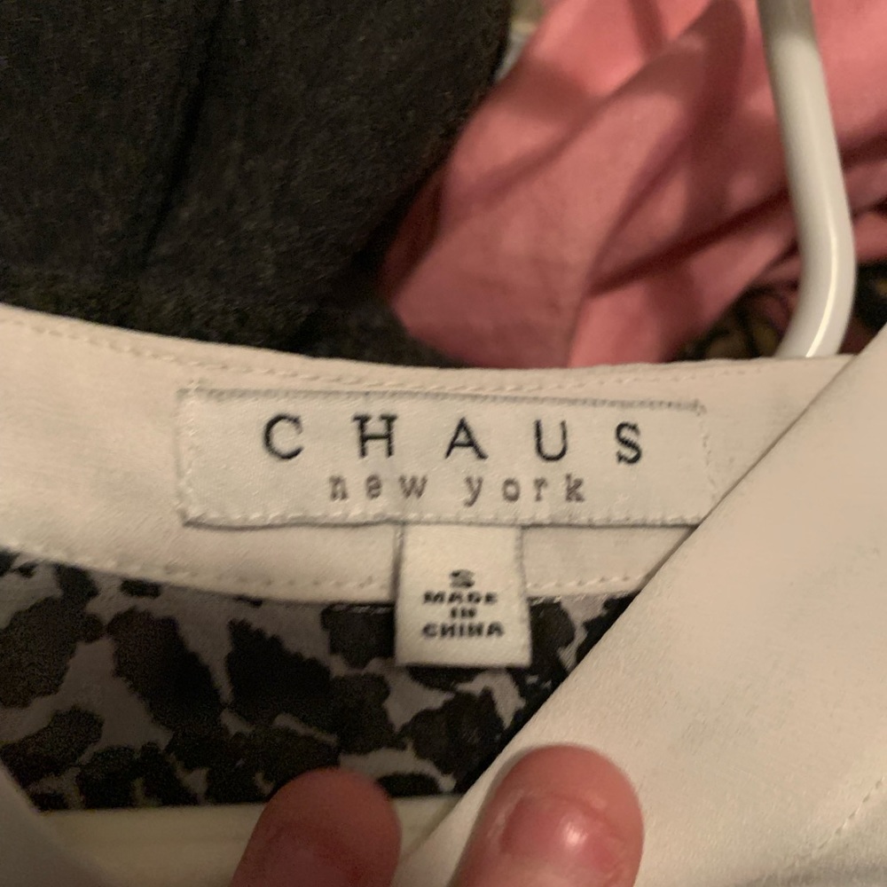 Chaus New York Zebra Stripe Floral Shirt